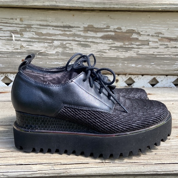 NWOB United Nude Shoes Juko Flatform Black Lace Up Shoes Women's Size 6.5 - Picture 5 of 15